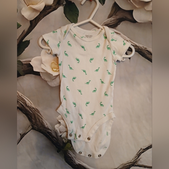 Carter's Cream and Green Dinosaur Bodysuit - Picture 1 of 3